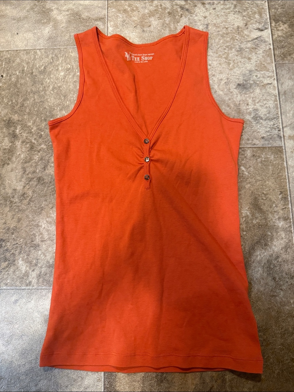 VS Tee Shop Orange Cotton Tank Top
